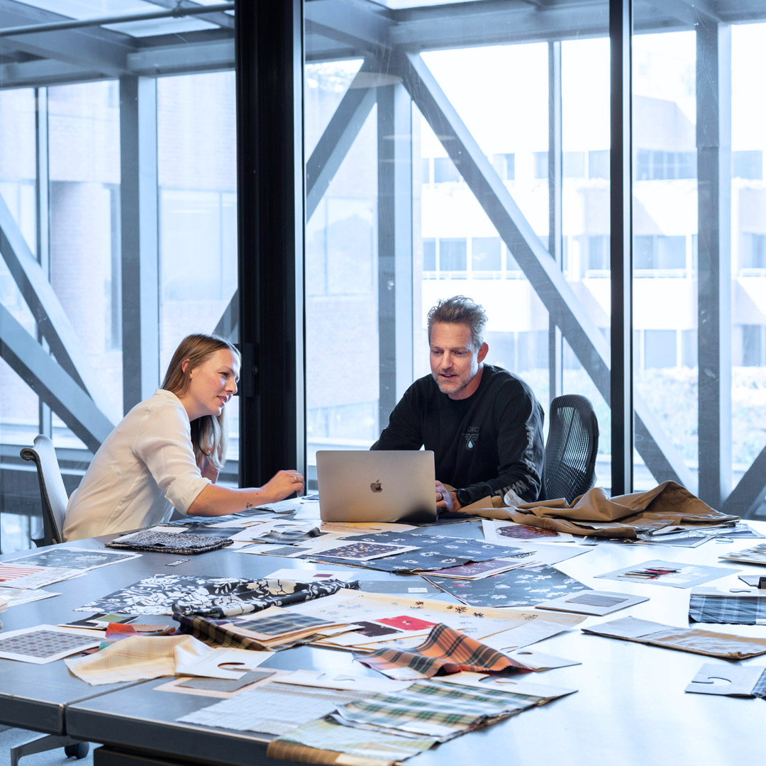 People working at table